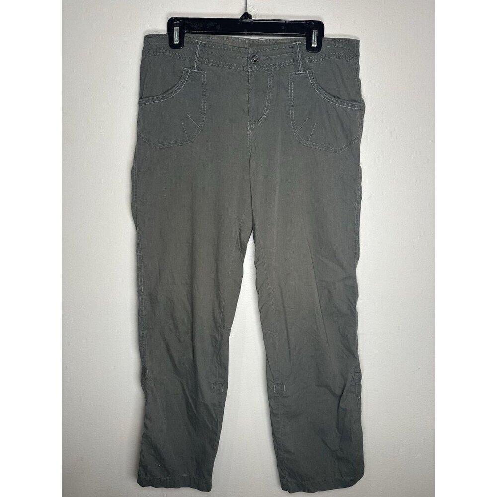 Kuhl Hiking Fishing Pants Women’s Gray Stretch Drawstring Roll Up Tab Sz 10 Reg